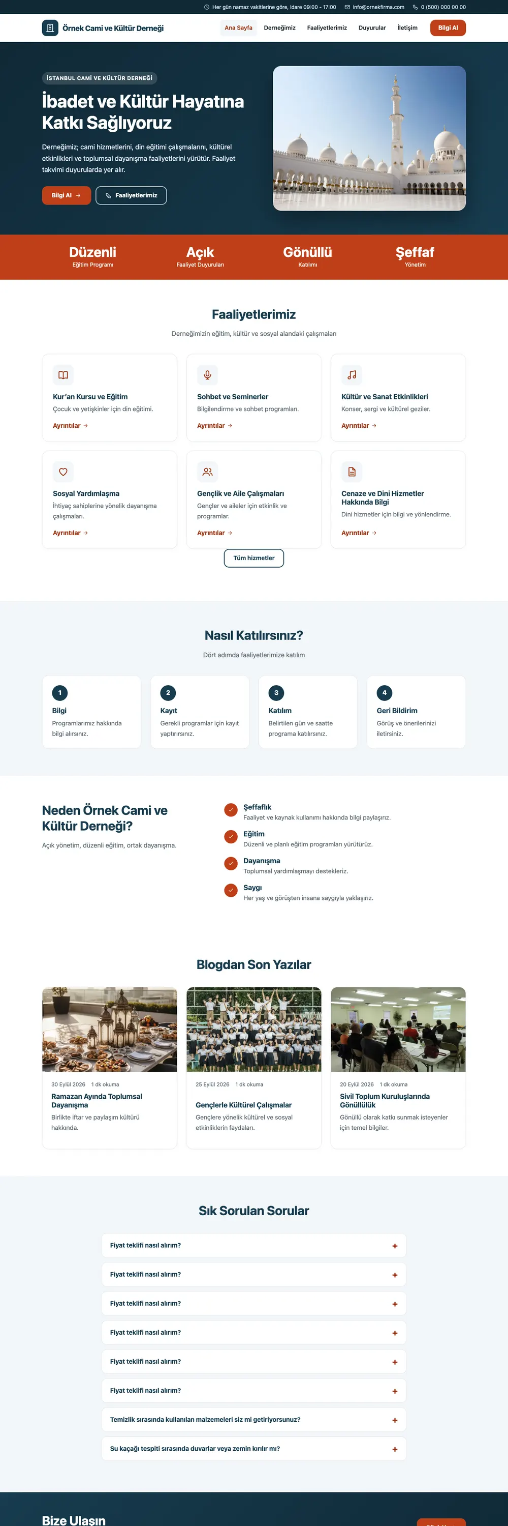 Cami ve Kültür Derneği Pro WordPress Teması