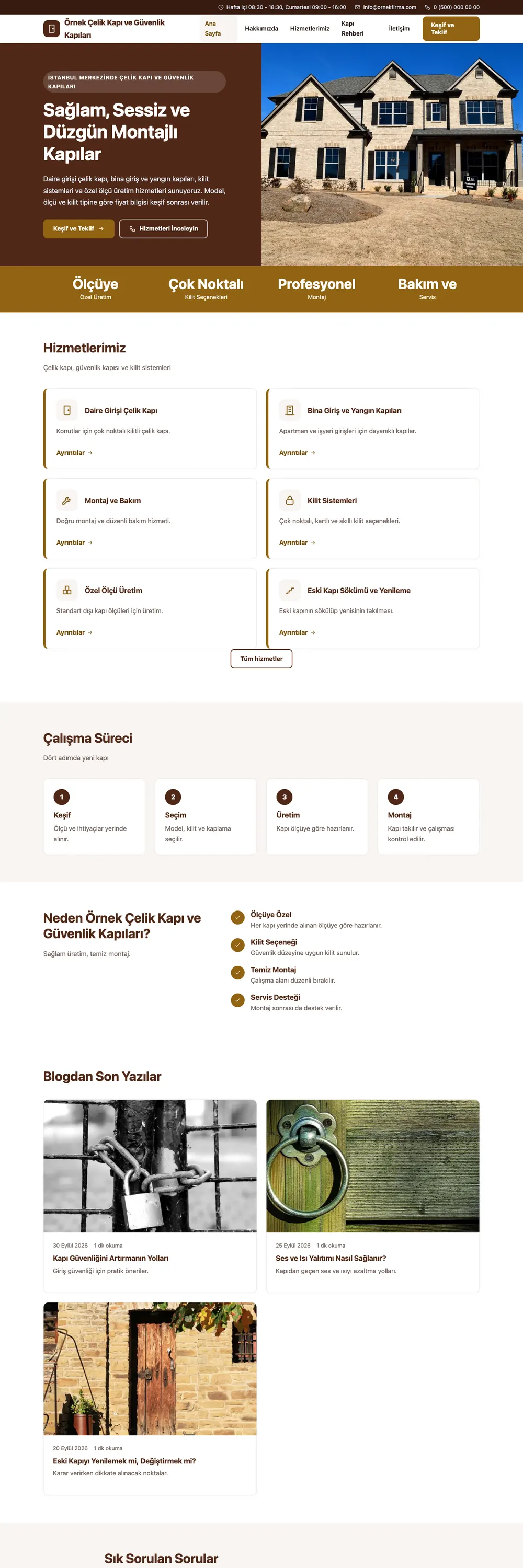 Çelik Kapı ve Güvenlik Kapıları Pro WordPress Teması