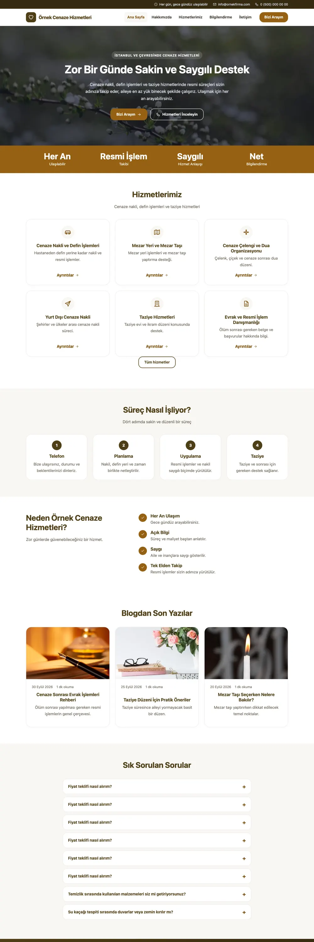 Cenaze Hizmetleri Pro WordPress Teması