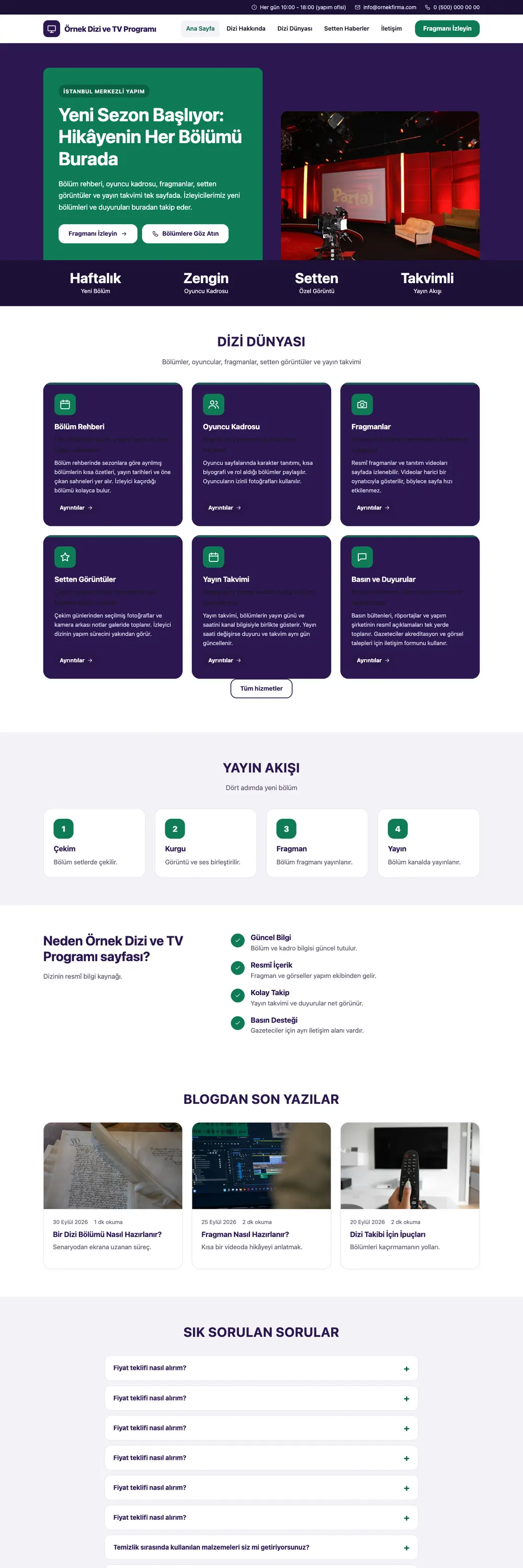 Dizi ve TV Programı Pro WordPress Teması