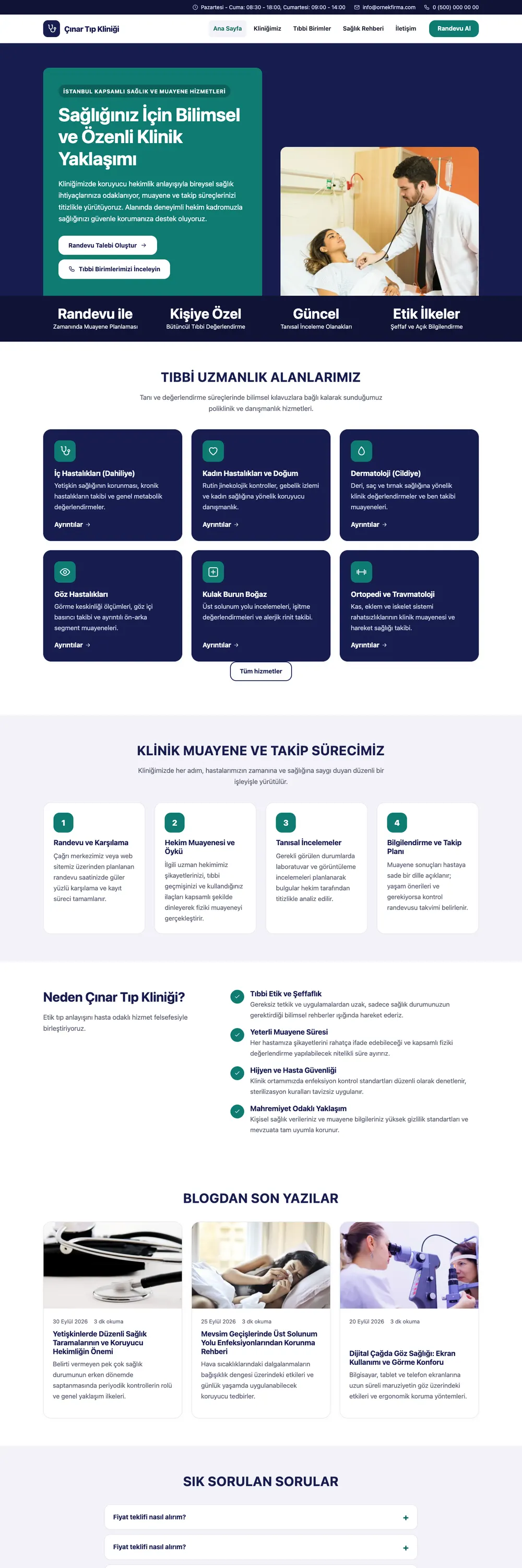 Doktor ve Klinik Pro WordPress Teması