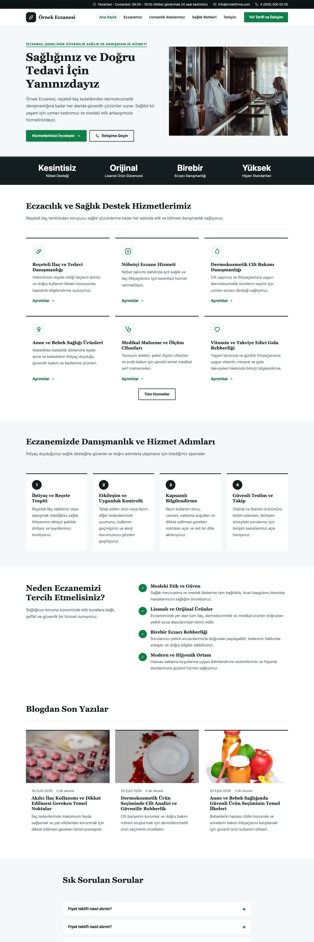 Eczane Pro WordPress Teması
