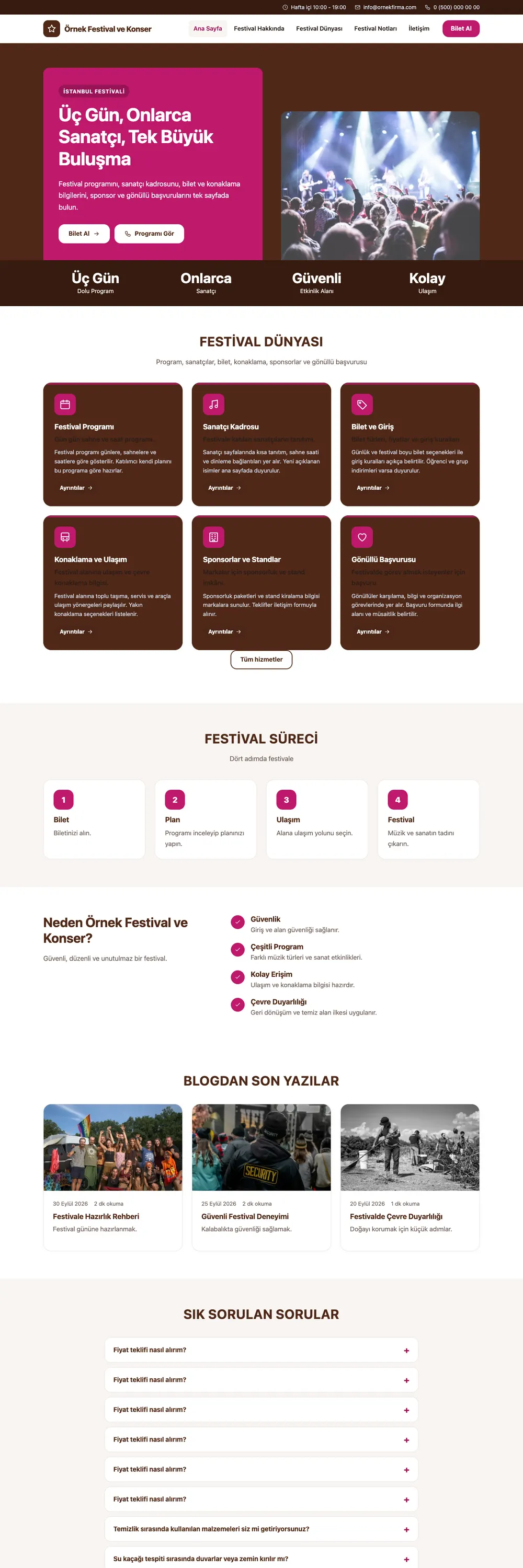 Festival ve Konser Pro WordPress Teması