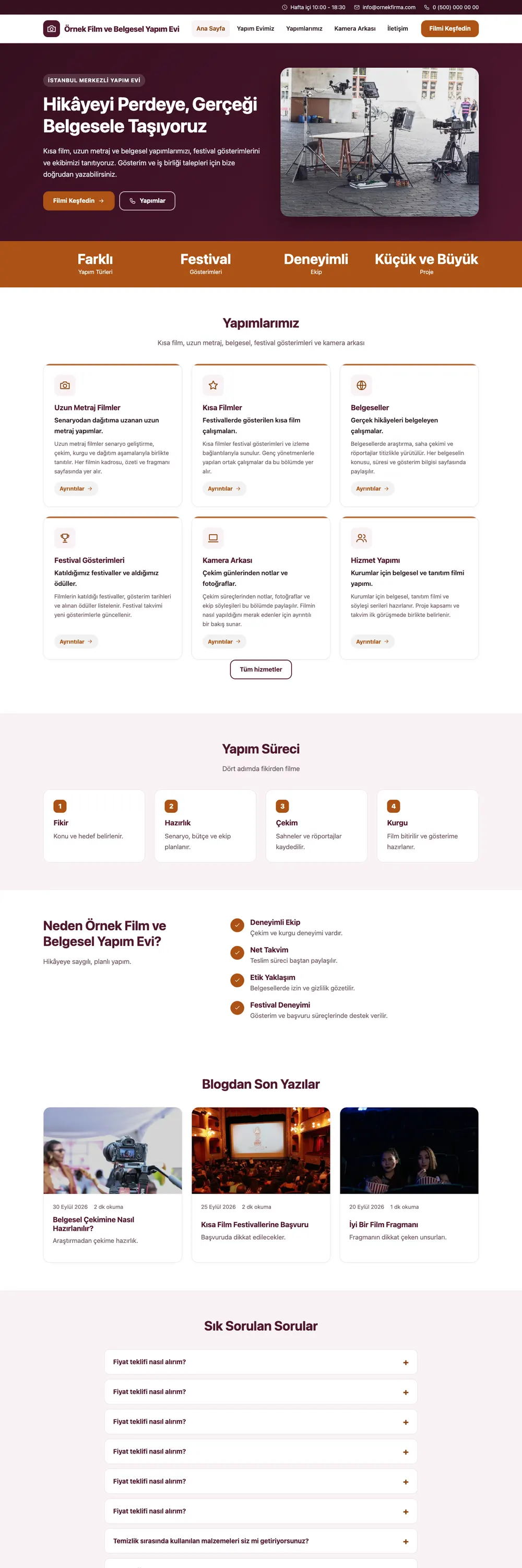 Film ve Belgesel Tanıtımı Pro WordPress Teması