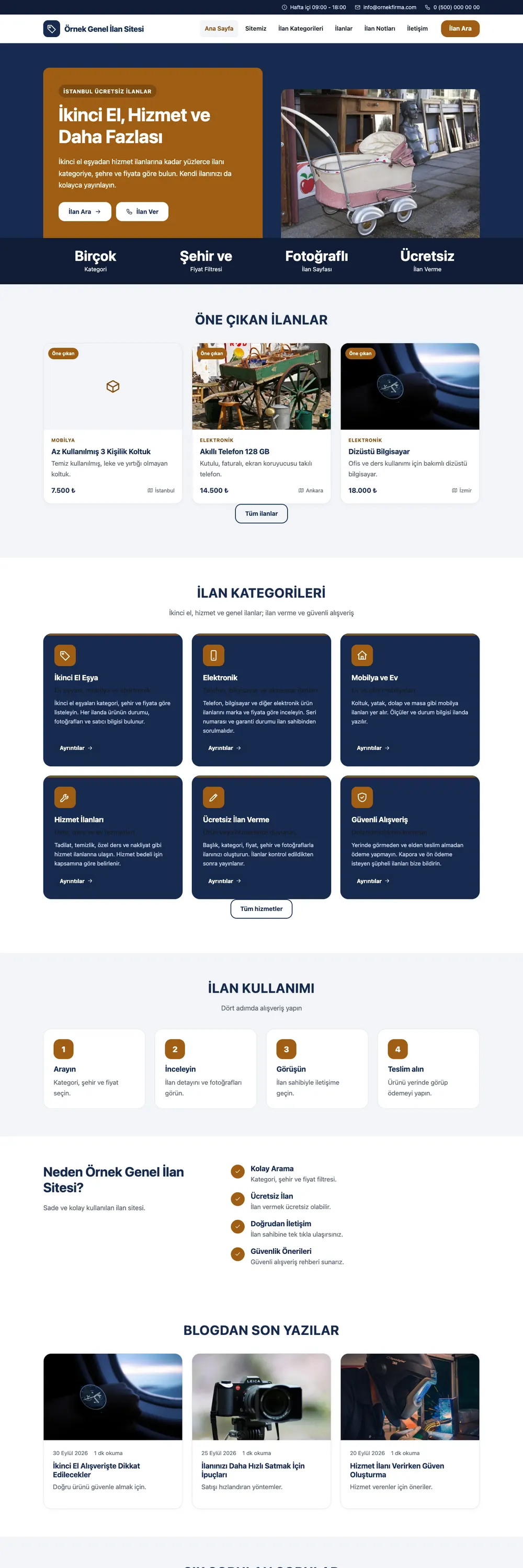 Genel İlan Sitesi Pro WordPress Teması