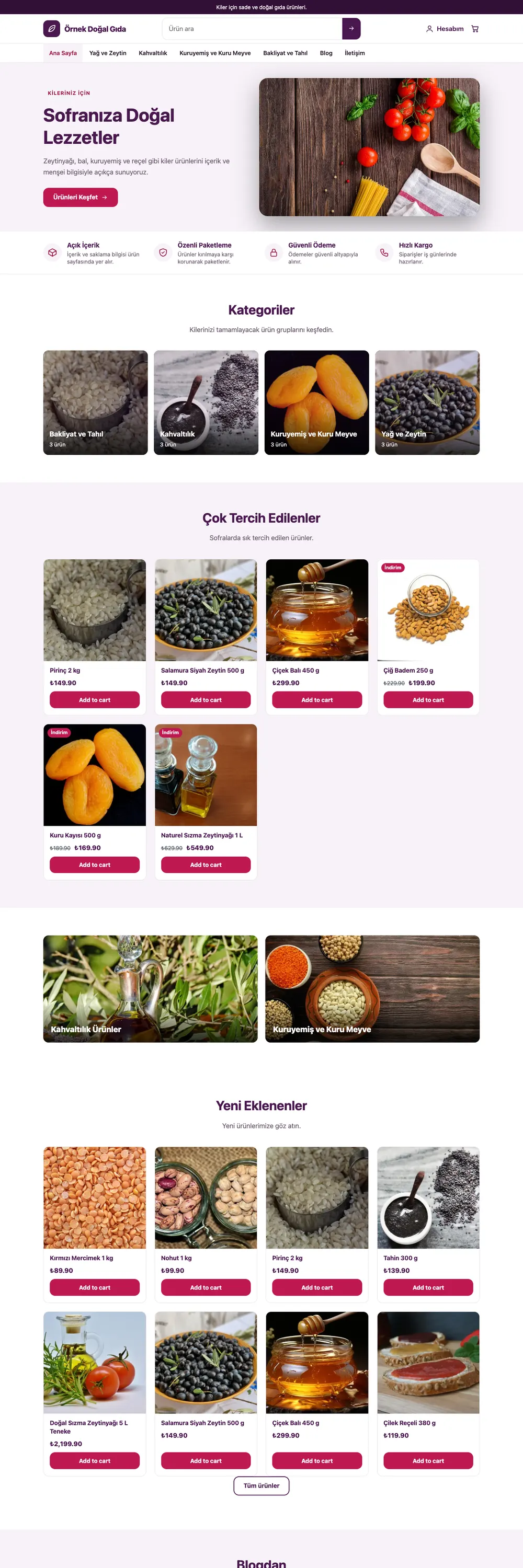 Gıda ve Organik Mağaza Pro WordPress Teması (WooCommerce)