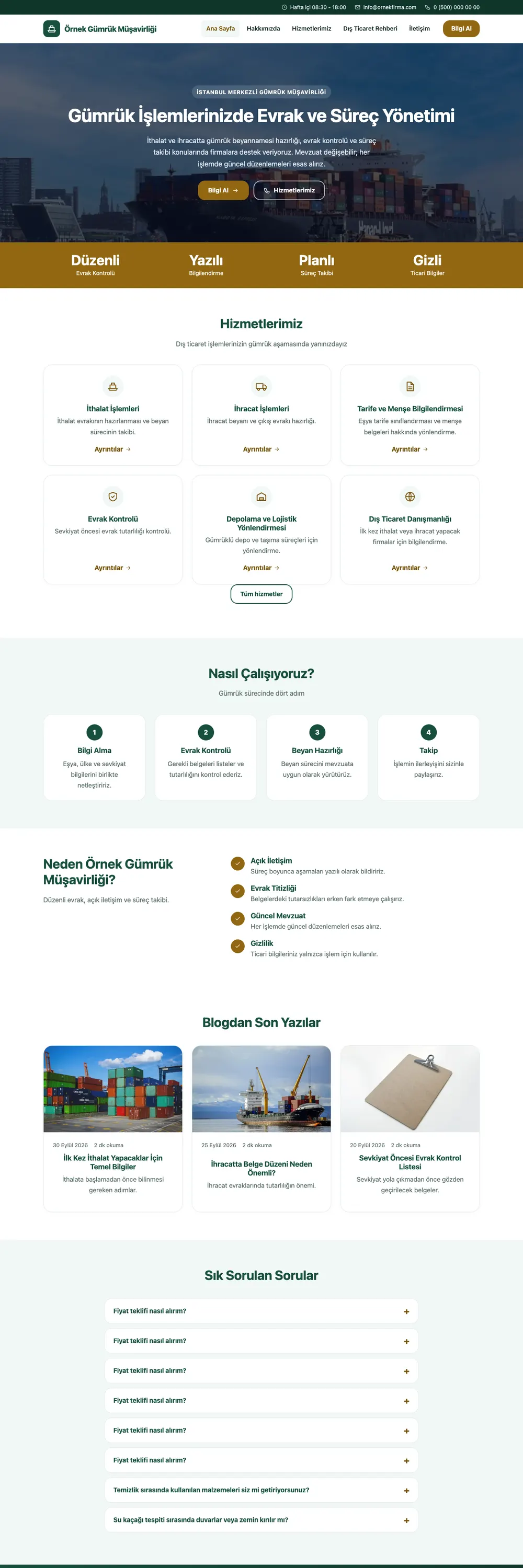 Gümrük Müşavirliği Pro WordPress Teması