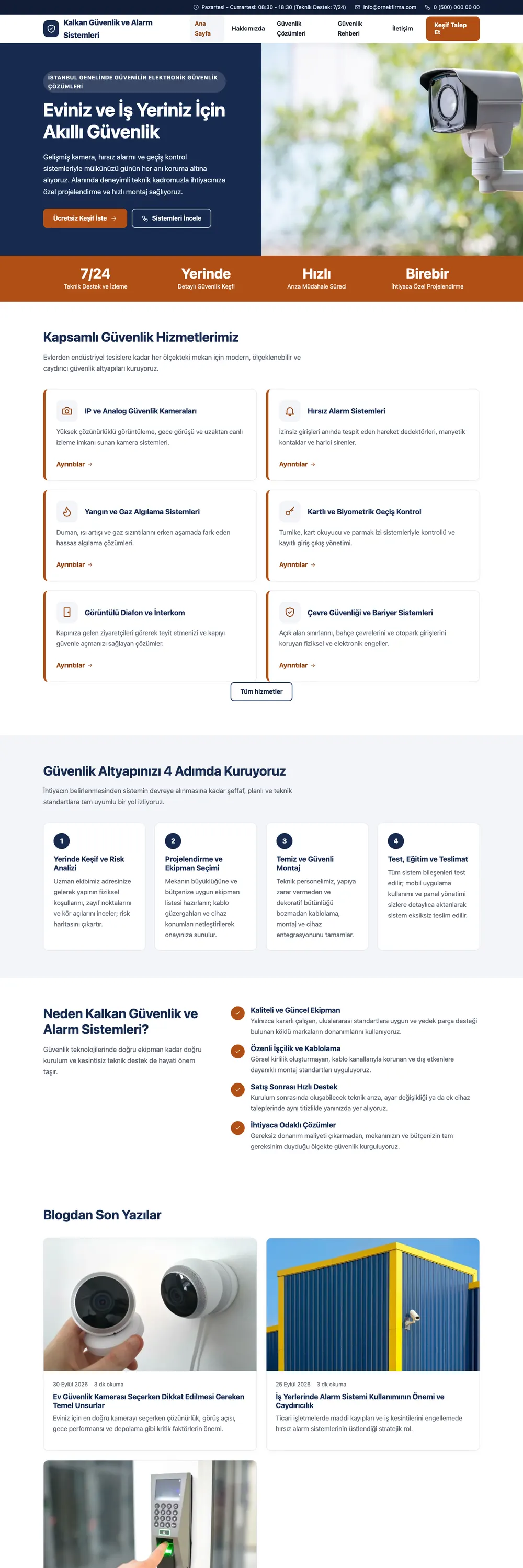 Güvenlik ve Alarm Pro WordPress Teması