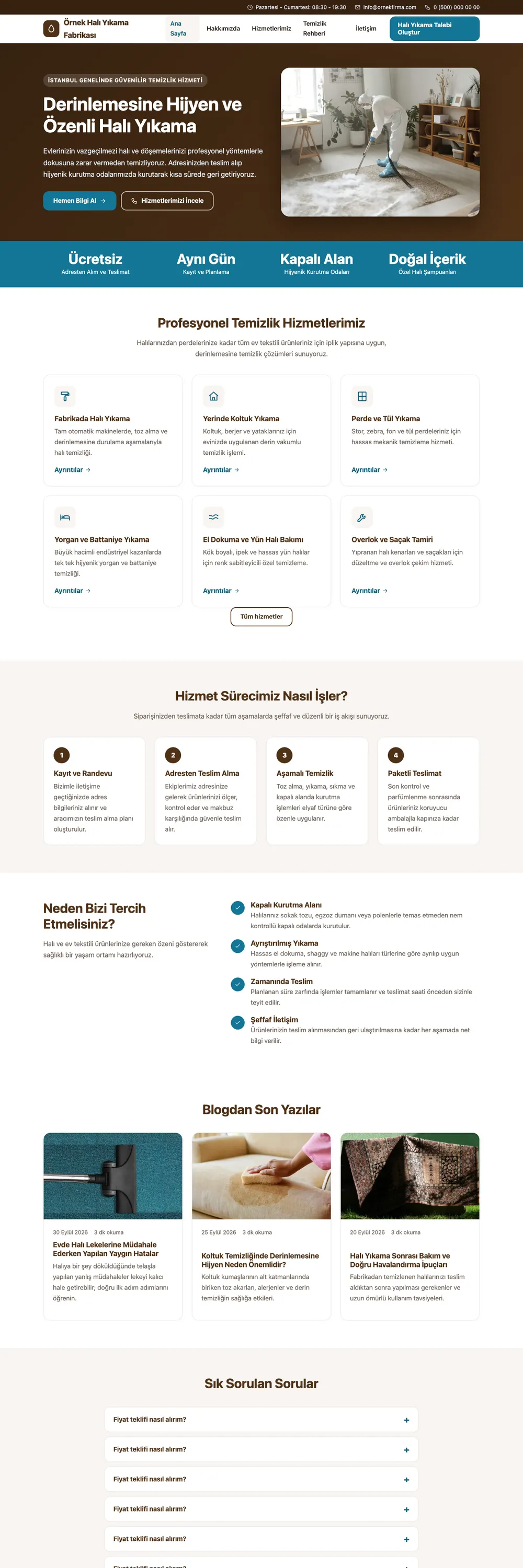 Halı Yıkama Pro WordPress Teması