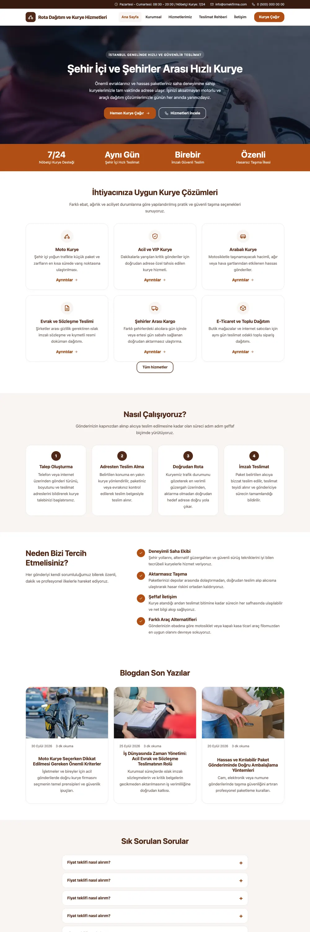 Kurye Pro WordPress Teması