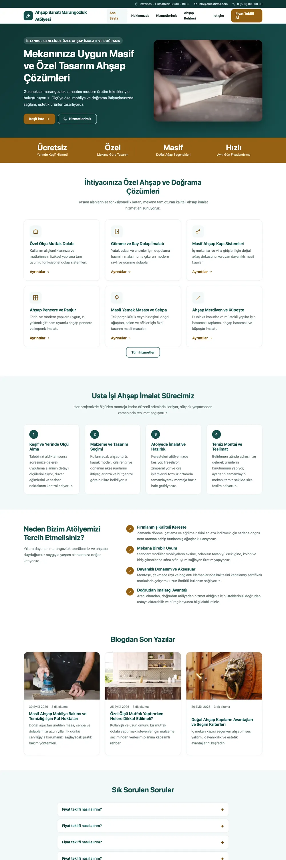 Marangoz ve Doğrama Pro WordPress Teması