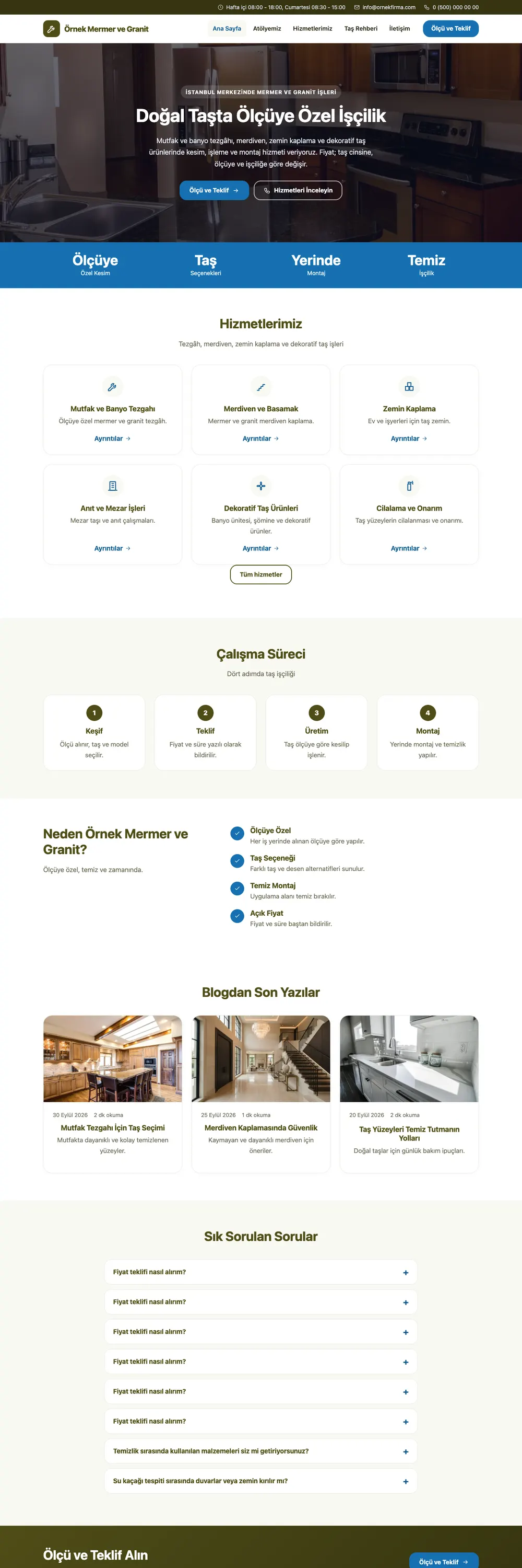 Mermer ve Granit Pro WordPress Teması