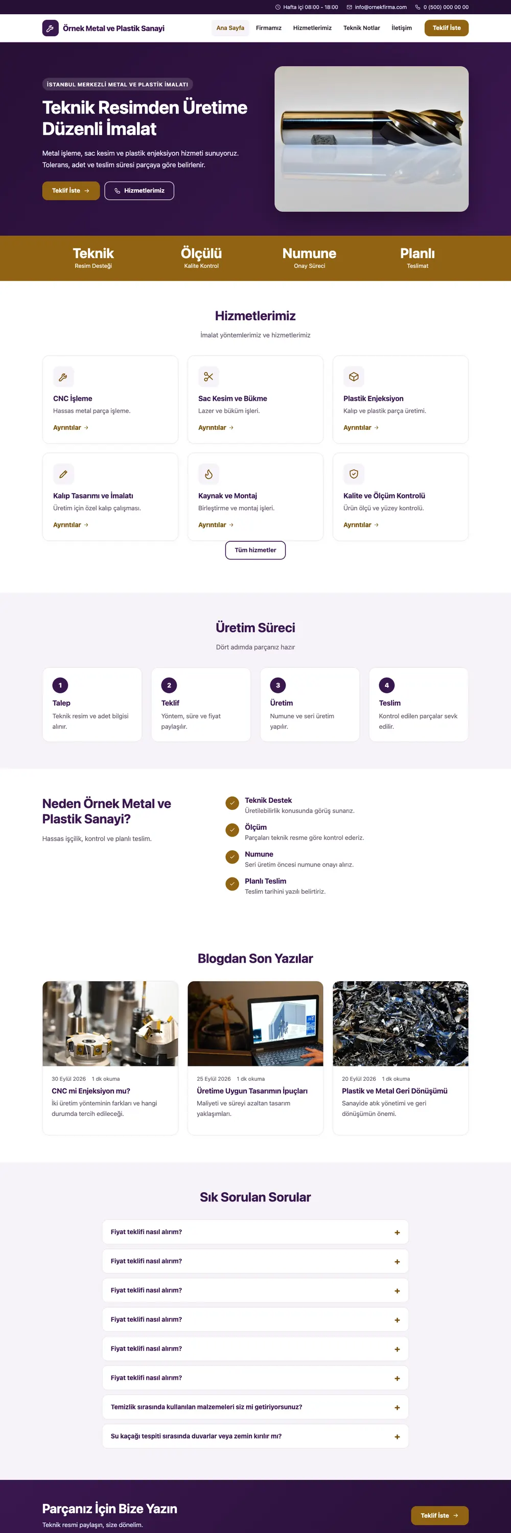 Metal ve Plastik Pro WordPress Teması