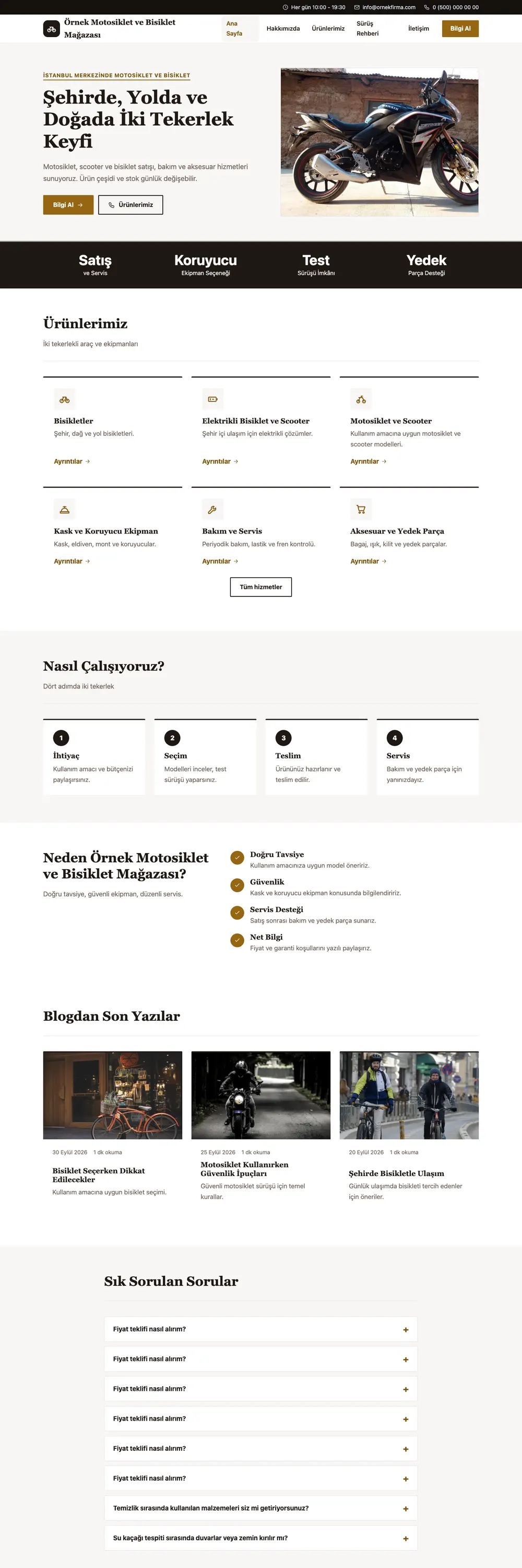 Motosiklet ve Bisiklet Pro WordPress Teması