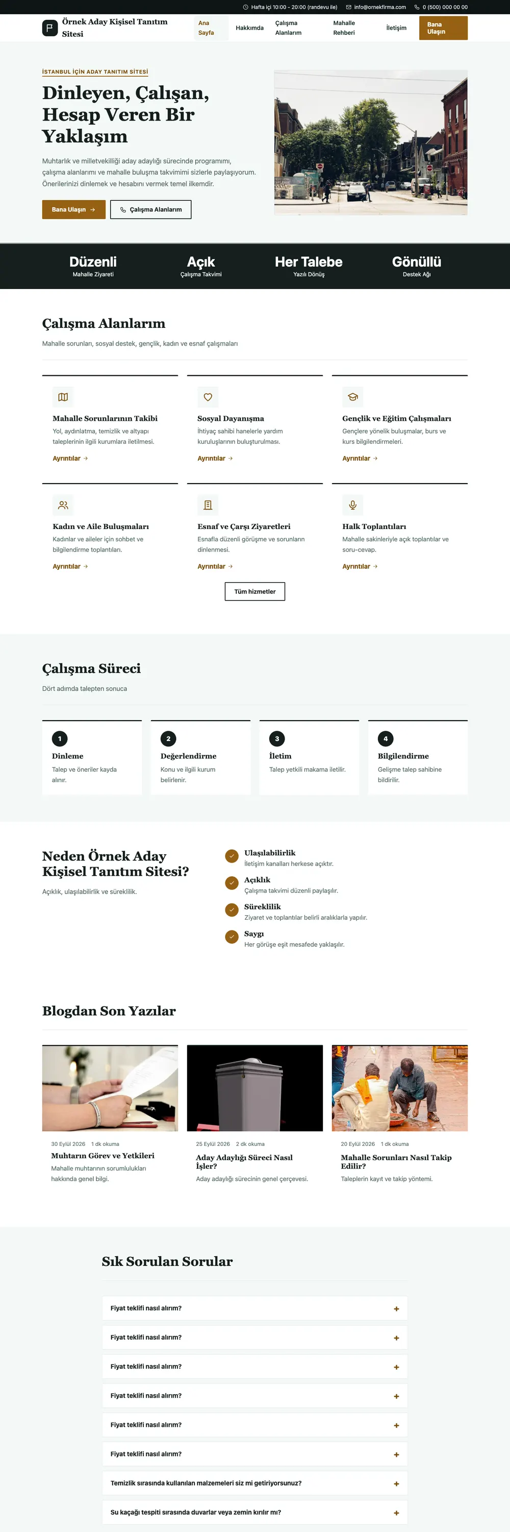 Muhtar ve Milletvekili Adayı Pro WordPress Teması ana sayfa önizlemesi