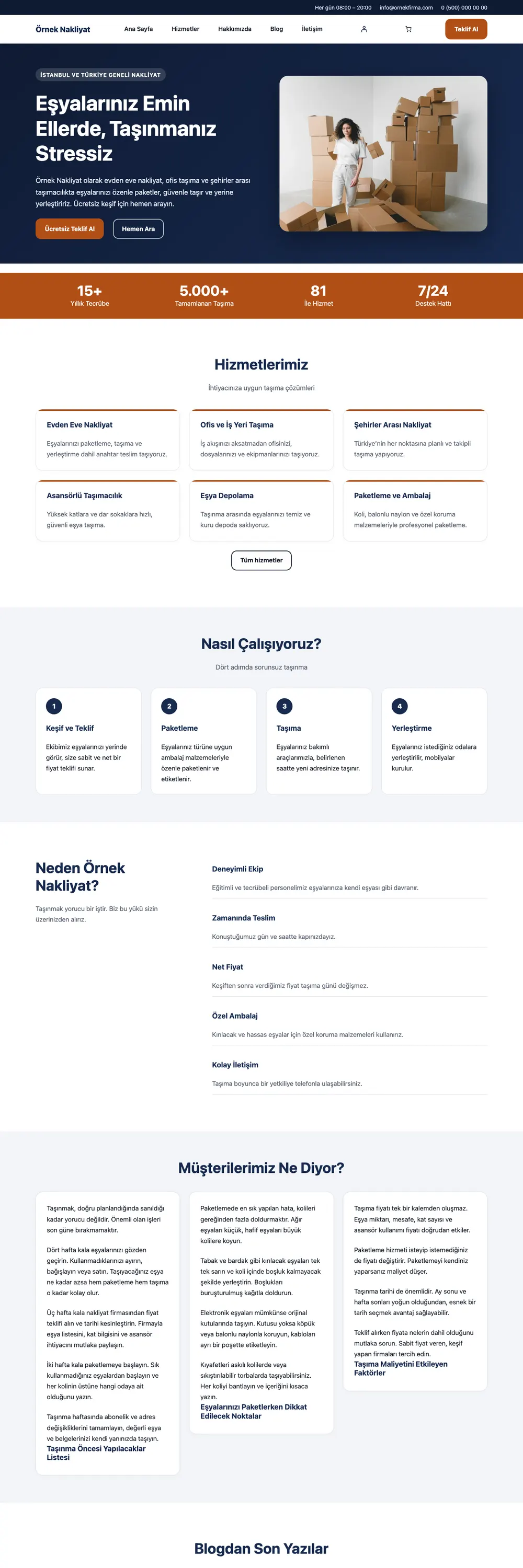 Nakliyat Pro Blok Teması (Tam Site Düzenleme) WordPress Teması