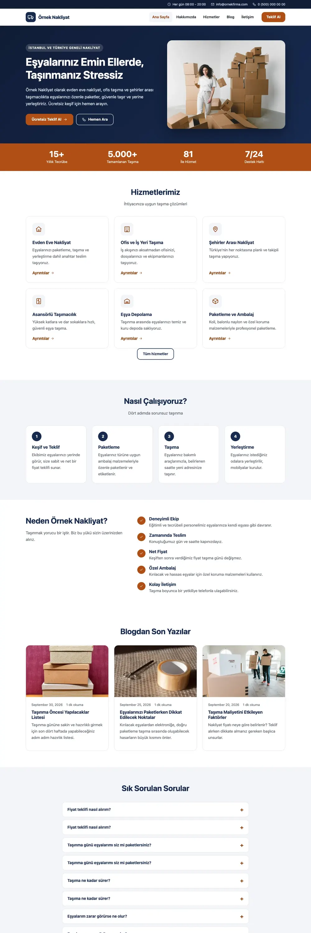 Nakliyat Pro WordPress Teması