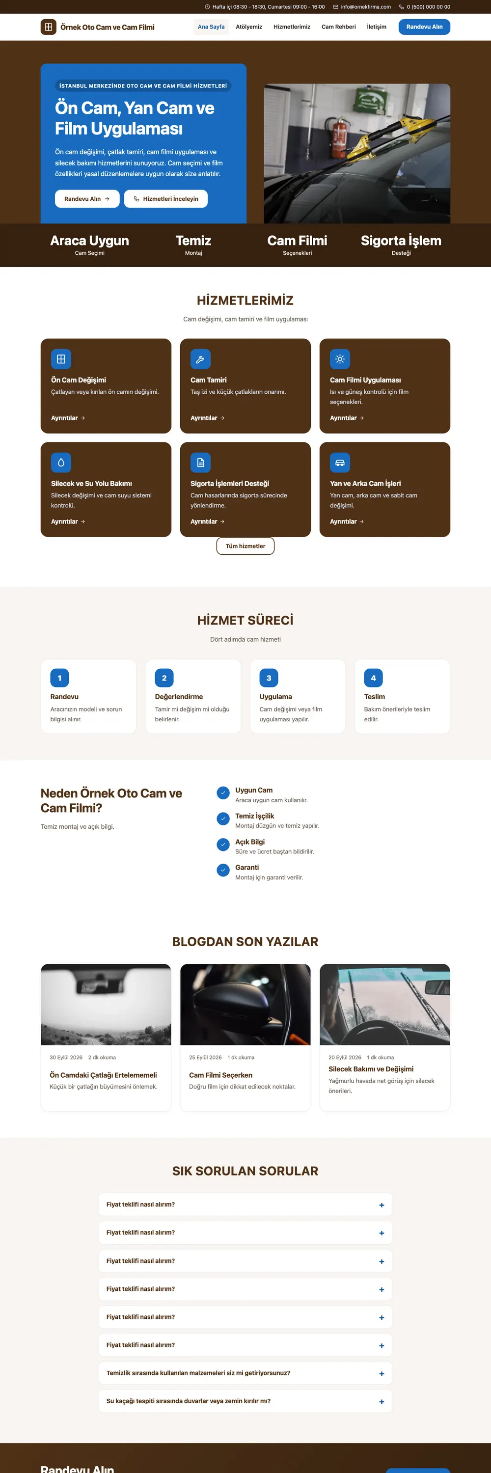 Oto Cam ve Cam Filmi Pro WordPress Teması