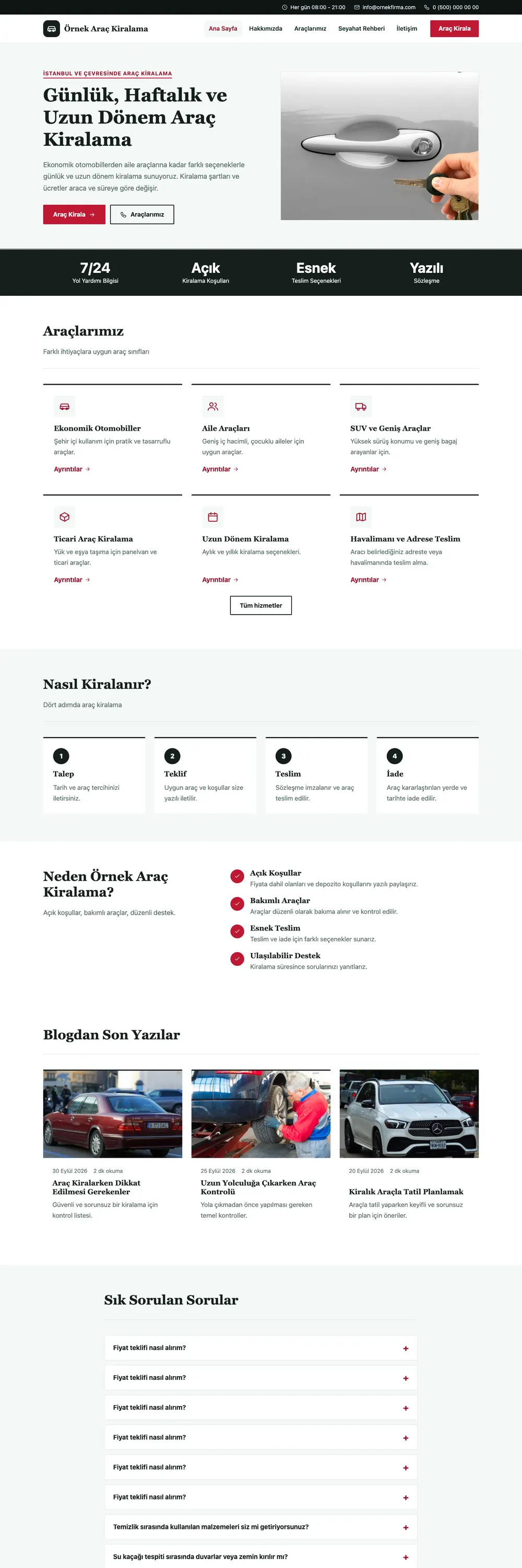 Rent a Car Pro WordPress Teması