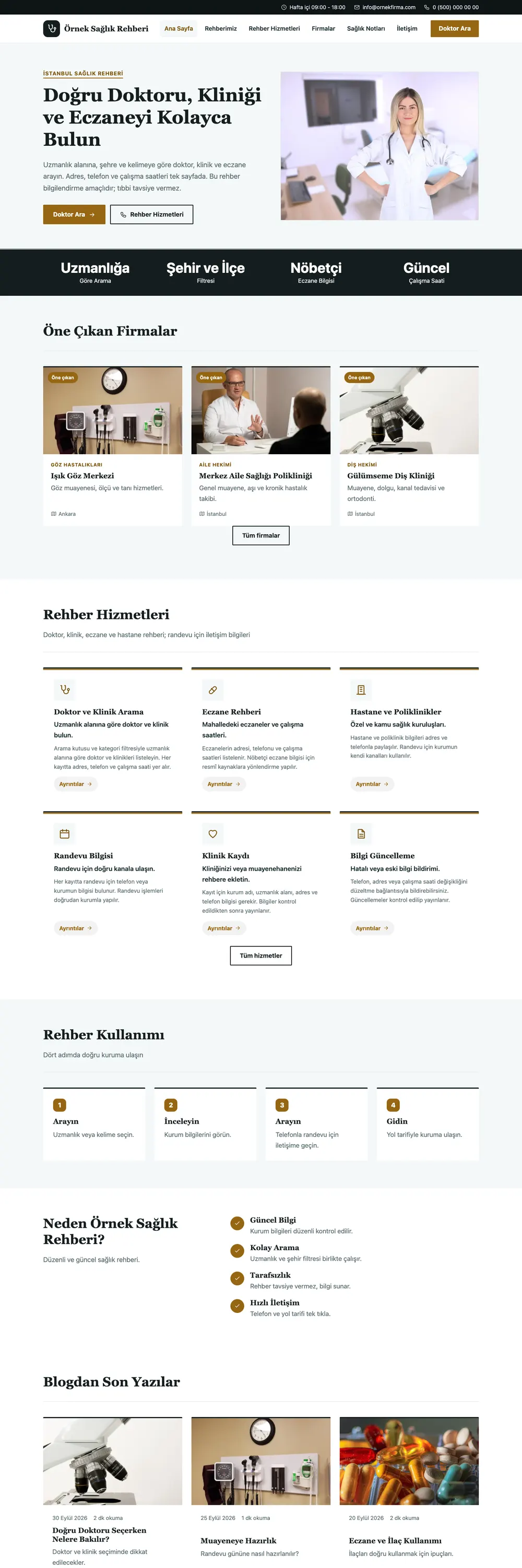 Sağlık Rehberi Pro WordPress Teması