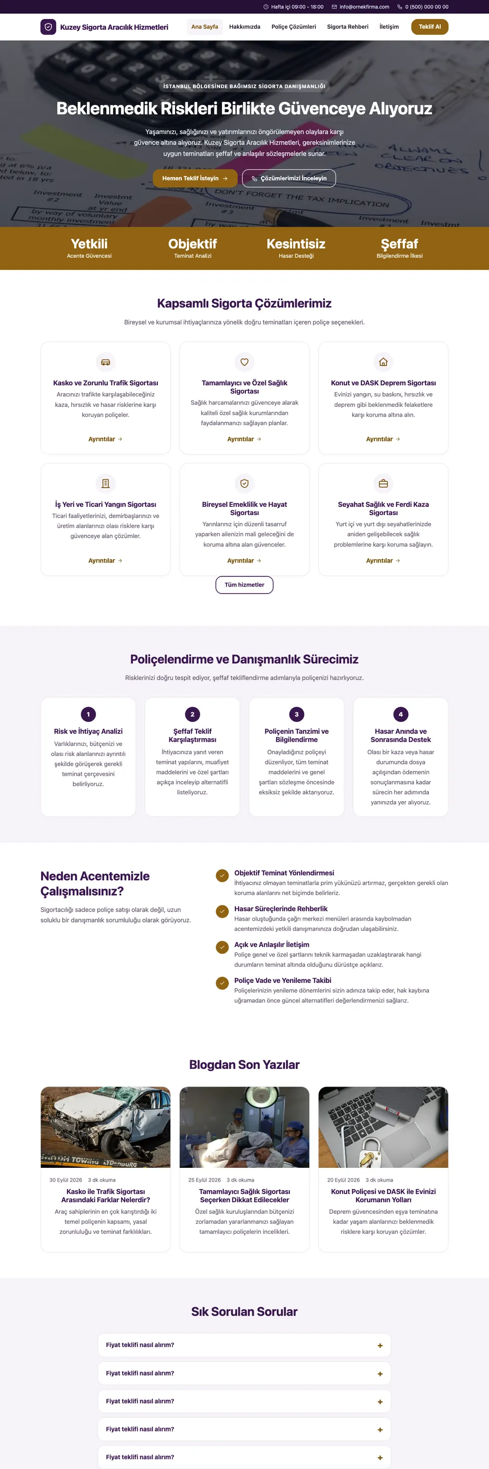 Sigorta Acentesi Pro WordPress Teması