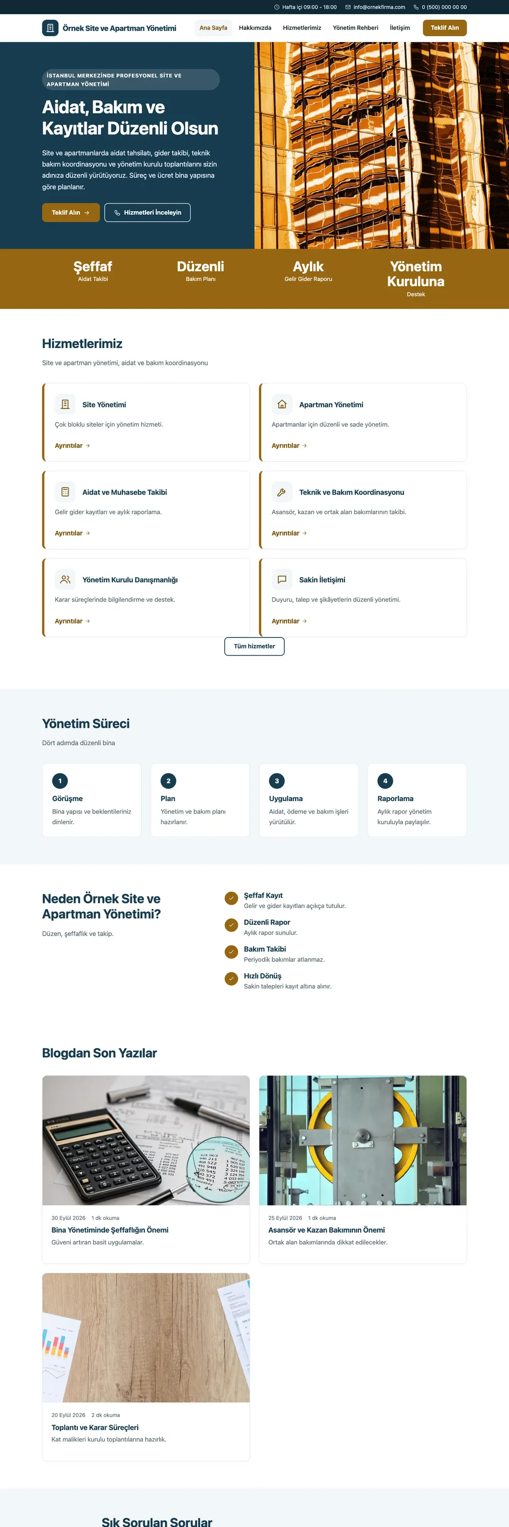 Site ve Apartman Yönetimi Pro WordPress Teması