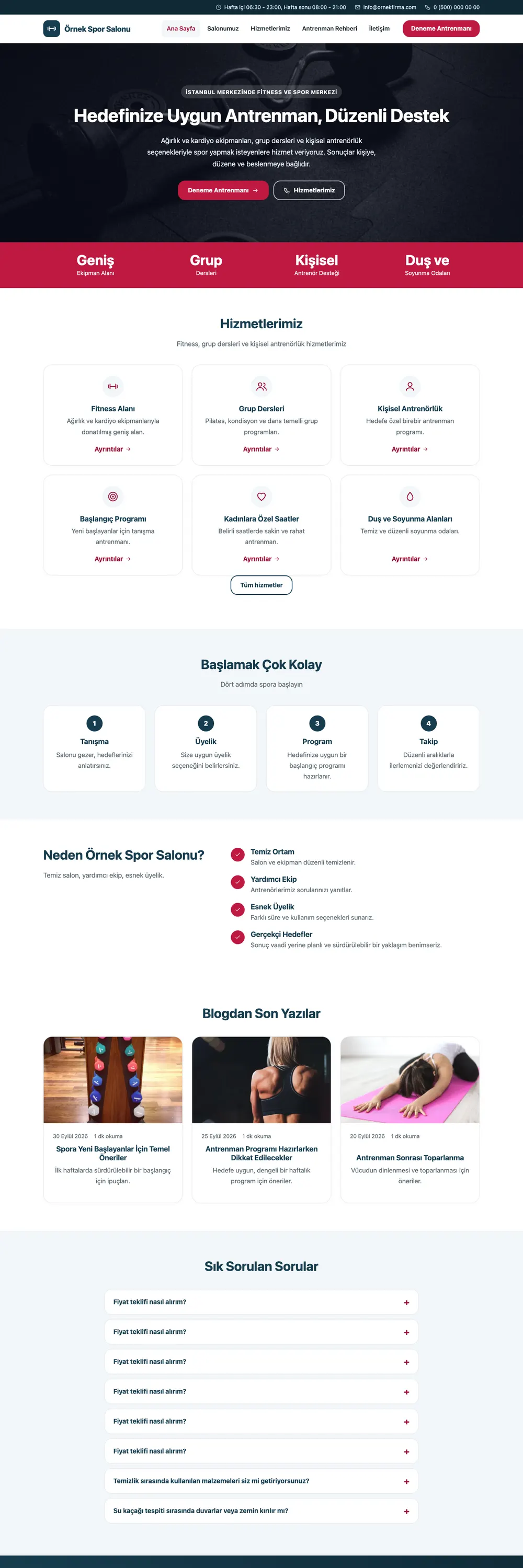 Spor Salonu Pro WordPress Teması