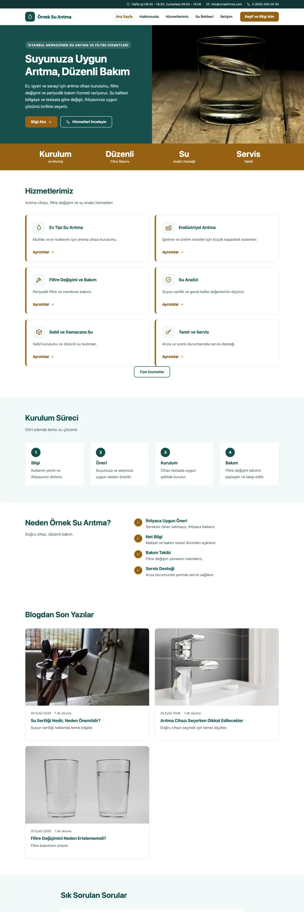 Su Arıtma Pro WordPress Teması
