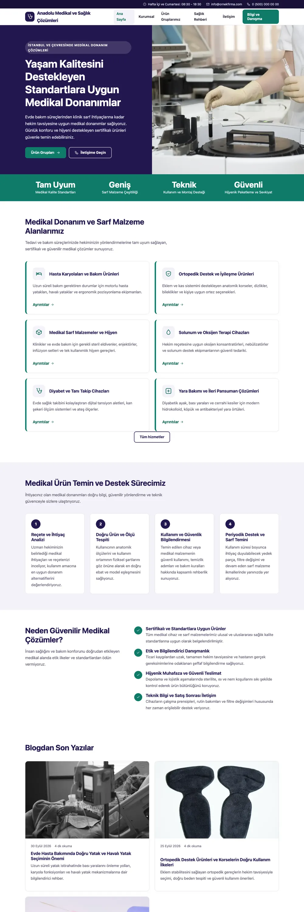 Tıbbi Cihaz ve Medikal Pro WordPress Teması