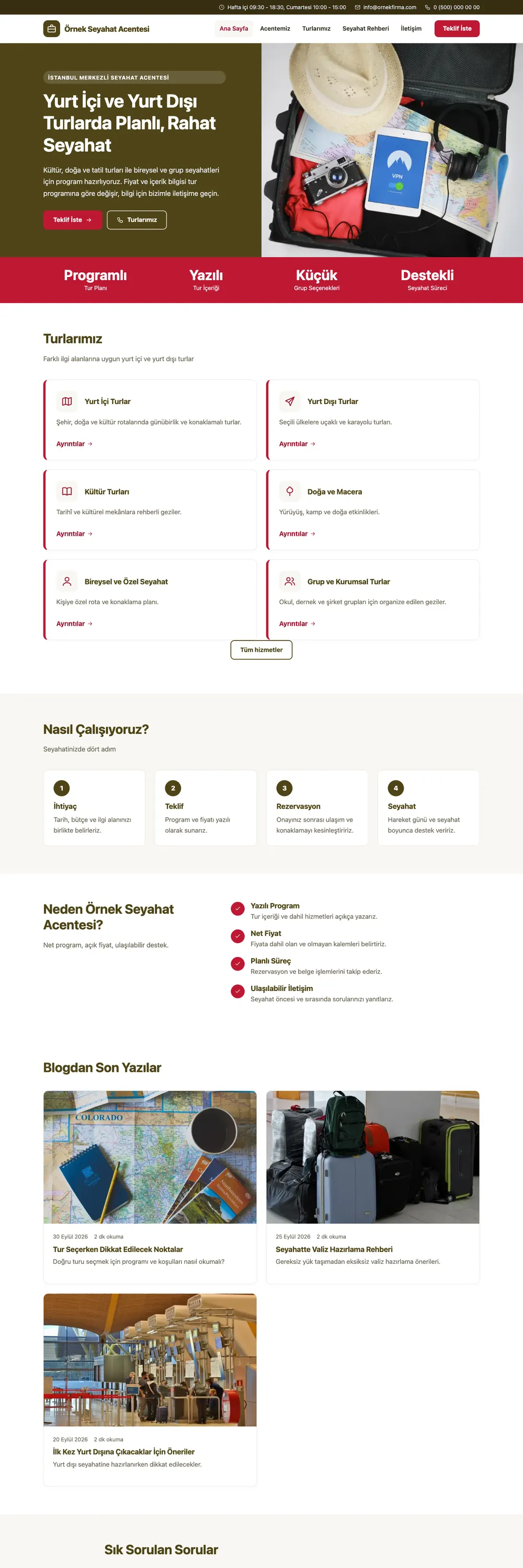 Tur ve Seyahat Acentesi Pro WordPress Teması