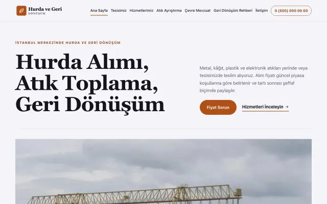 Hurda ve Geri Dönüşüm için Dergi Editoryal Lacivert Turuncu – Hurda ve Geri Dönüşüm Web Sitesi ana sayfa görünümü