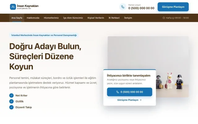 İnsan Kaynakları ve Personel Danışmanlığı için Bölünmüş Kahve Mavi – İnsan Kaynakları ve Personel Danışmanlığı Web Sitesi ana sayfa görünümü