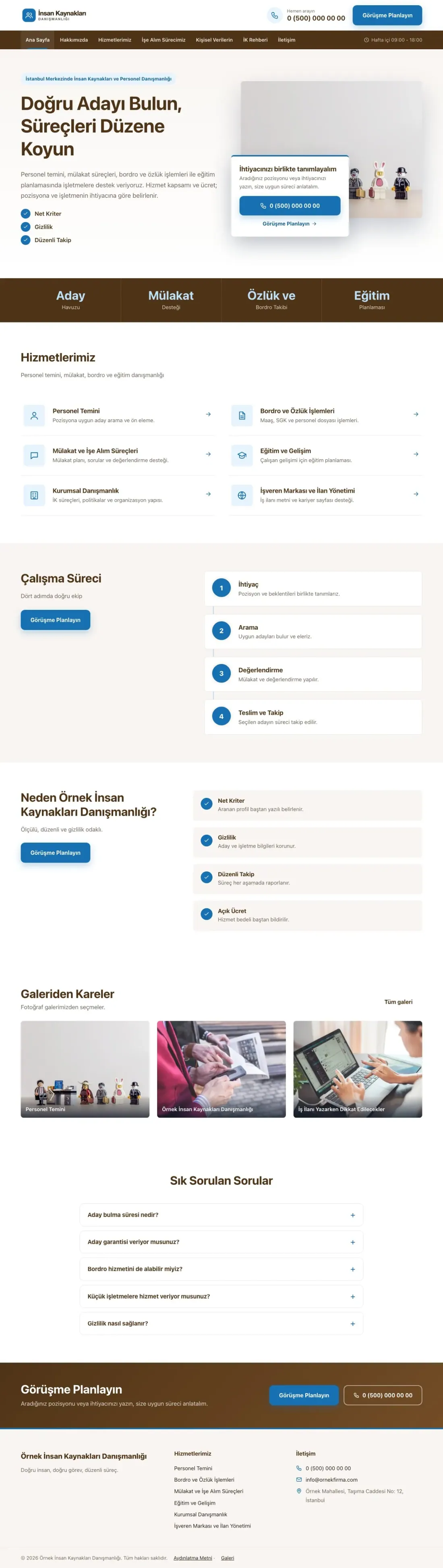 İnsan Kaynakları ve Personel Danışmanlığı için Bölünmüş Kahve Mavi – İnsan Kaynakları ve Personel Danışmanlığı Web Sitesi ana sayfa görünümü