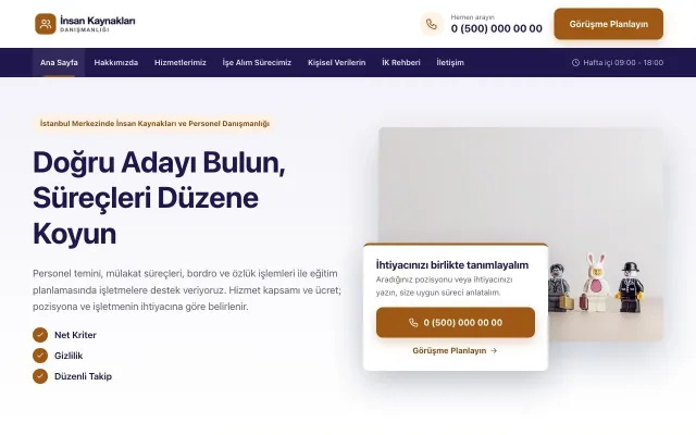 İnsan Kaynakları ve Personel Danışmanlığı için Bölünmüş Lacivert Turuncu – İnsan Kaynakları ve Personel Danışmanlığı Web Sitesi ana sayfa görünümü