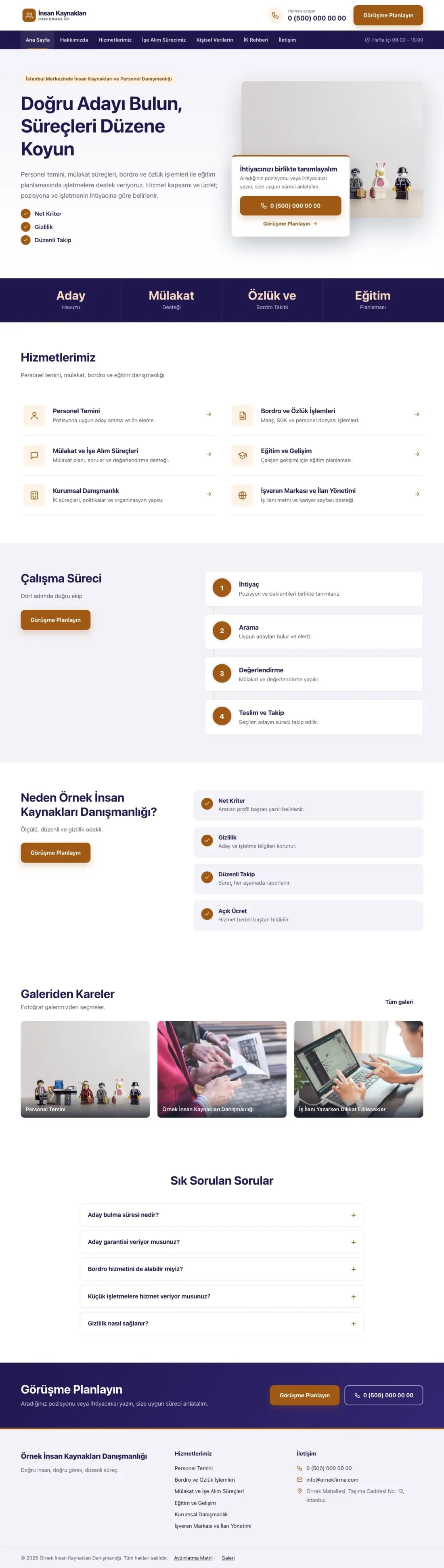 İnsan Kaynakları ve Personel Danışmanlığı için Bölünmüş Lacivert Turuncu – İnsan Kaynakları ve Personel Danışmanlığı Web Sitesi ana sayfa görünümü