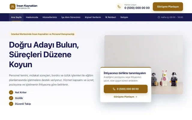 İnsan Kaynakları ve Personel Danışmanlığı için Bölünmüş Lacivert Turuncu II – İnsan Kaynakları ve Personel Danışmanlığı Web Sitesi ana sayfa görünümü