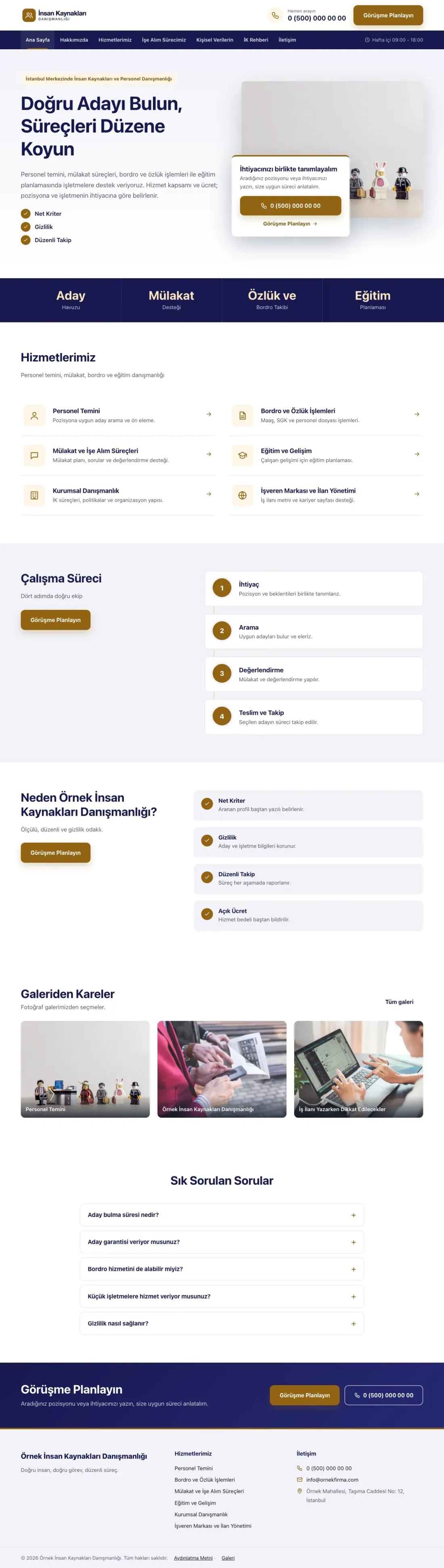 İnsan Kaynakları ve Personel Danışmanlığı için Bölünmüş Lacivert Turuncu II – İnsan Kaynakları ve Personel Danışmanlığı Web Sitesi ana sayfa görünümü