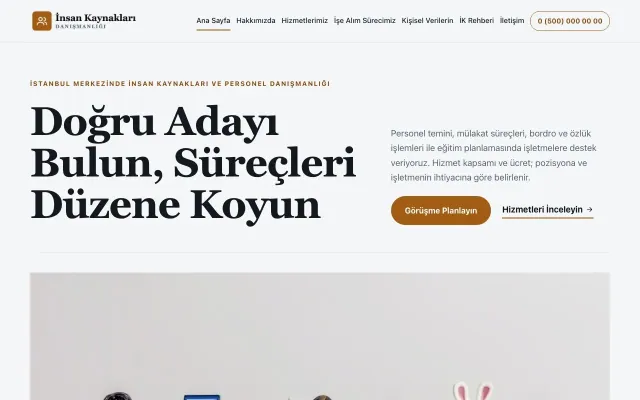 İnsan Kaynakları ve Personel Danışmanlığı için Dergi Editoryal Mavi Turuncu – İnsan Kaynakları ve Personel Danışmanlığı Web Sitesi ana sayfa görünümü