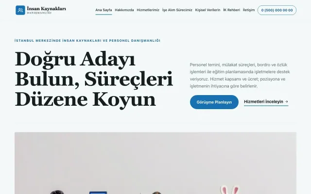 İnsan Kaynakları ve Personel Danışmanlığı için Dergi Editoryal Petrol Mavi – İnsan Kaynakları ve Personel Danışmanlığı Web Sitesi ana sayfa görünümü