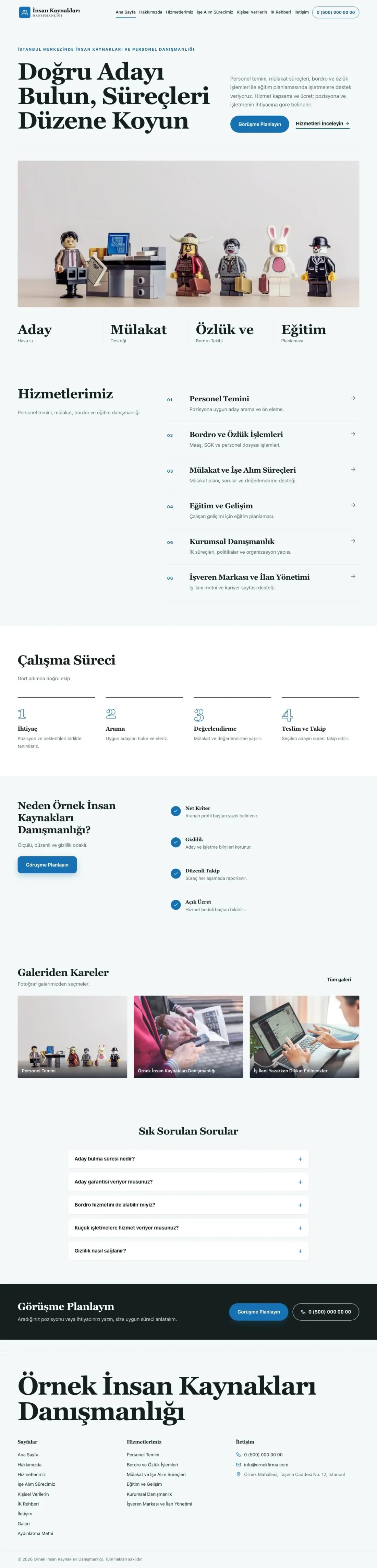 İnsan Kaynakları ve Personel Danışmanlığı için Dergi Editoryal Petrol Mavi – İnsan Kaynakları ve Personel Danışmanlığı Web Sitesi ana sayfa görünümü