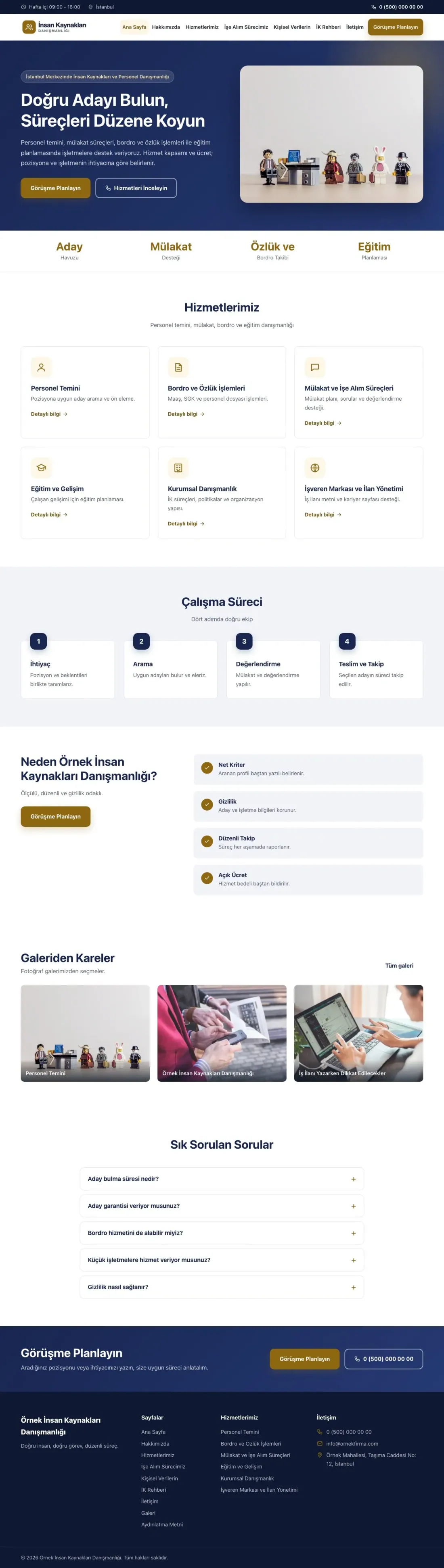 İnsan Kaynakları ve Personel Danışmanlığı için Klasik Lacivert Amber – İnsan Kaynakları ve Personel Danışmanlığı Web Sitesi ana sayfa görünümü