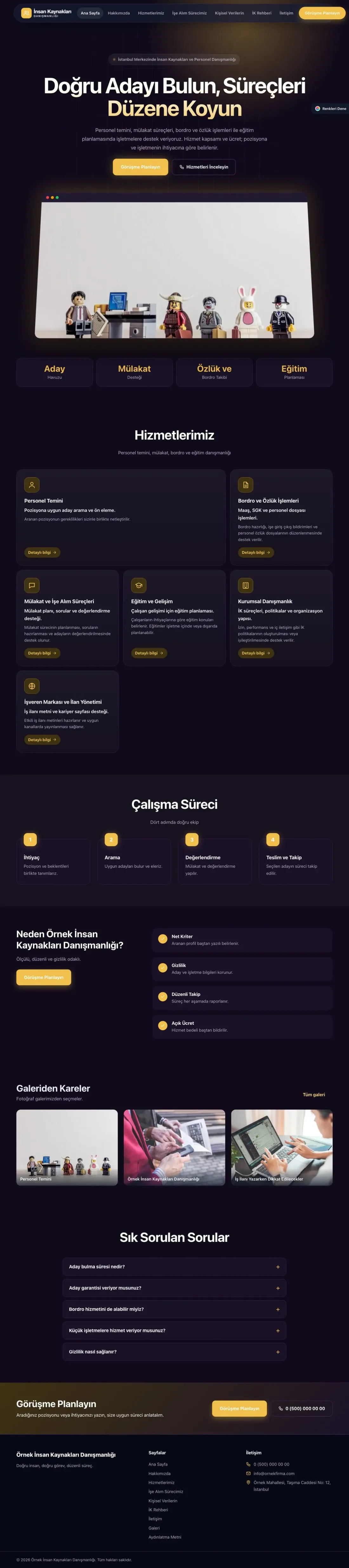 İnsan Kaynakları ve Personel Danışmanlığı için Koyu Modern Mor Amber – İnsan Kaynakları ve Personel Danışmanlığı Web Sitesi ana sayfa görünümü