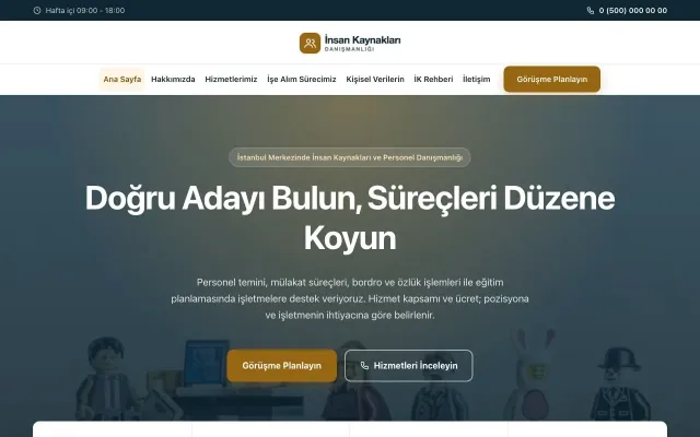 İnsan Kaynakları ve Personel Danışmanlığı için Merkez Mavi Turuncu – İnsan Kaynakları ve Personel Danışmanlığı Web Sitesi ana sayfa görünümü