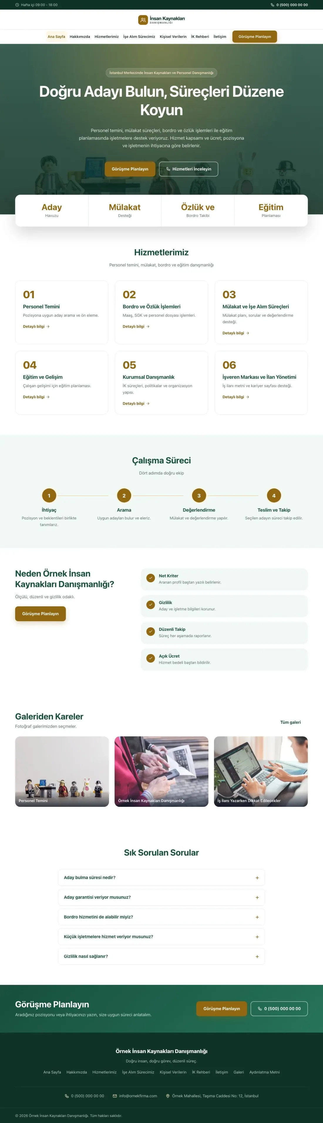 İnsan Kaynakları ve Personel Danışmanlığı için Merkez Petrol Amber – İnsan Kaynakları ve Personel Danışmanlığı Web Sitesi ana sayfa görünümü