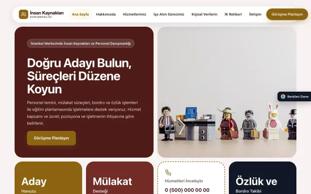 İnsan Kaynakları ve Personel Danışmanlığı için Mozaik Bordo Amber – İnsan Kaynakları ve Personel Danışmanlığı Web Sitesi ana sayfa görünümü
