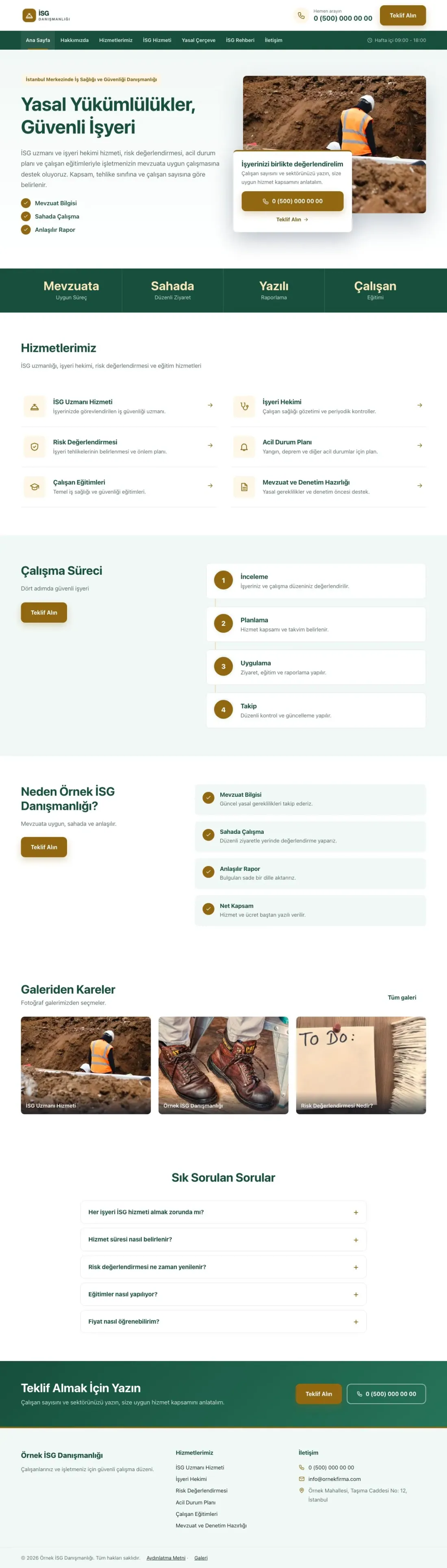 İş Sağlığı ve Güvenliği Danışmanlığı için Bölünmüş Petrol Amber – İş Sağlığı ve Güvenliği Danışmanlığı Web Sitesi ana sayfa görünümü