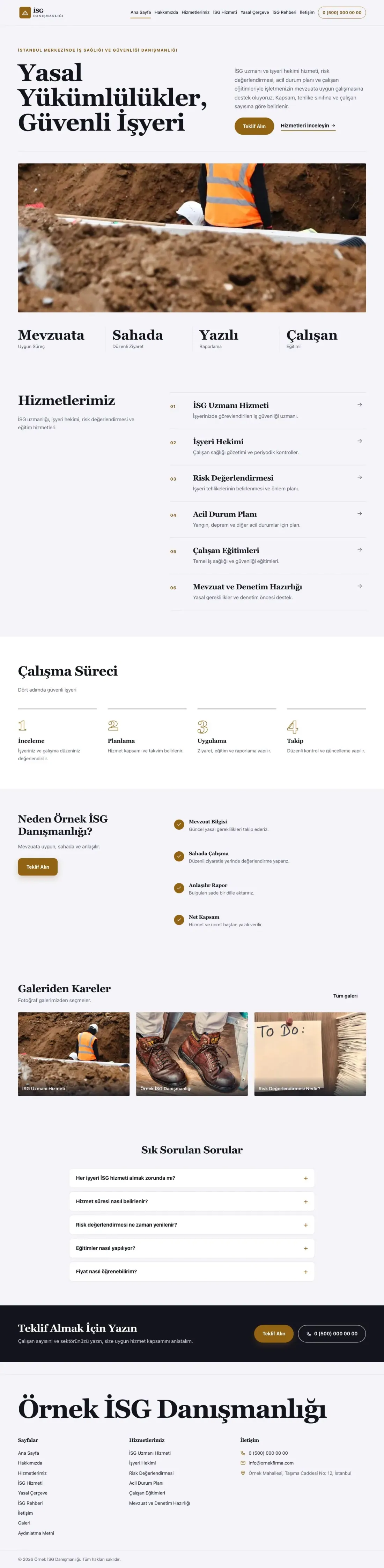 İş Sağlığı ve Güvenliği Danışmanlığı için Dergi Editoryal Lacivert Turuncu – İş Sağlığı ve Güvenliği Danışmanlığı Web Sitesi ana sayfa görünümü
