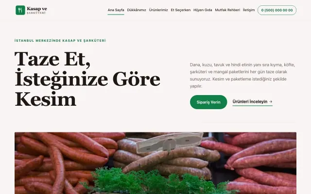 Kasap ve Şarküteri için Dergi Editoryal Kahve Yeşil – Kasap ve Şarküteri Web Sitesi ana sayfa görünümü