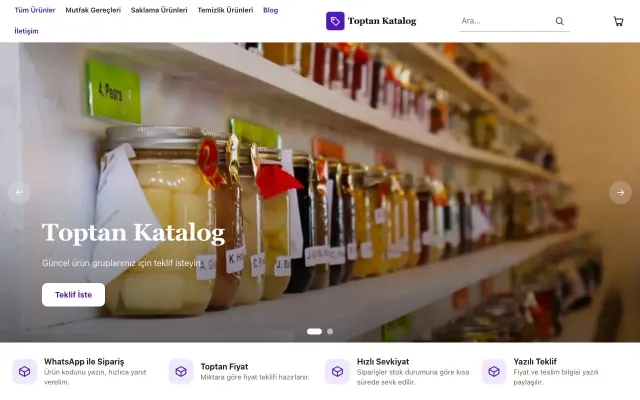 Butik Kahve Mor – Katalog Sitesi ana sayfa görünümü