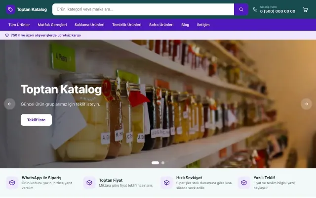 Market Petrol Mor – Katalog Sitesi ana sayfa görünümü